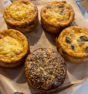 Custard-filled Cheese Quiches
